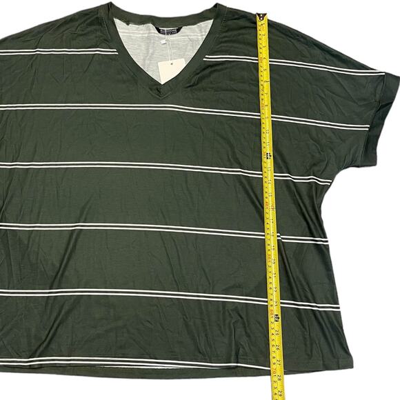 Bloomchic Green White Striped Rolled Sleeve Shirt Size 18/20 - Picture 6 of 6